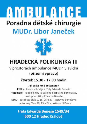 Obrázek letáku o nové ambulanci v Hradci Králové
